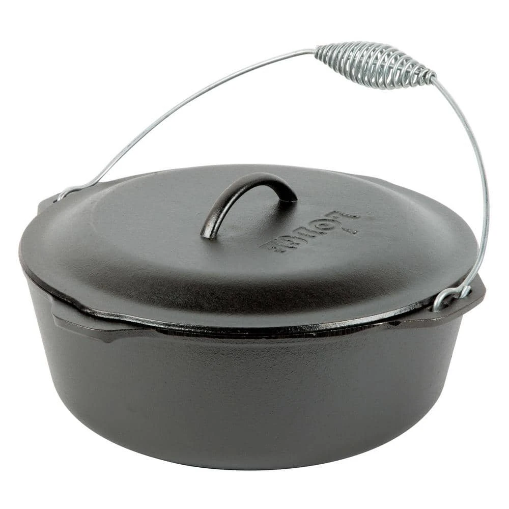 7 Qt. Cast Iron Dutch Oven with Lid and Spiral Bail Handle by Lodge