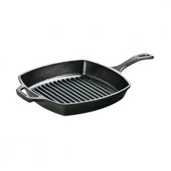 10.5 in. Cast Iron Grill Pan in Black by Lodge