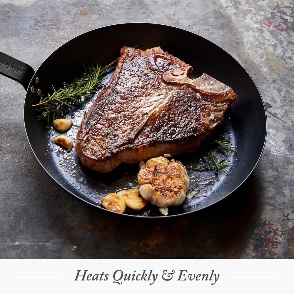 12 in. Black Carbon Steel Open Frying Pan by Merten & Storck - Image 6