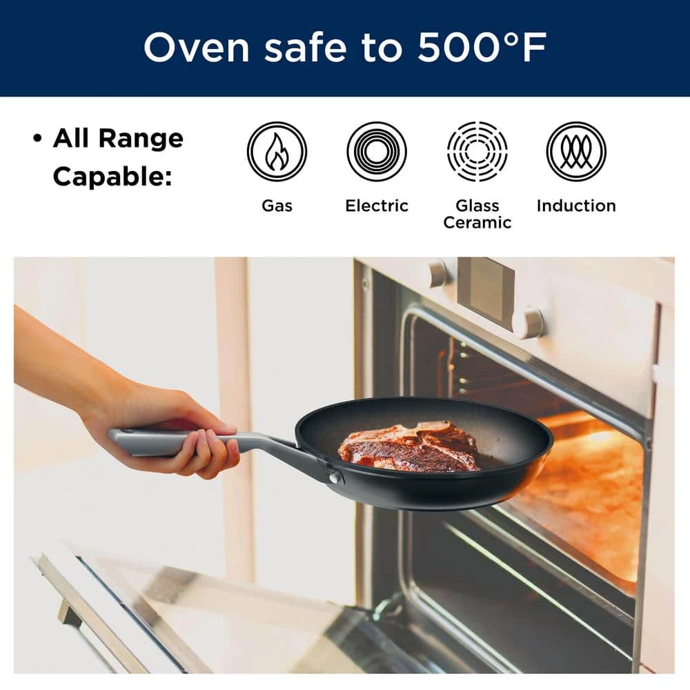 Foodi NeverStick 12-Piece Stainless Steel Nonstick Cookware Set with Lids in Black by NINJA - Image 2