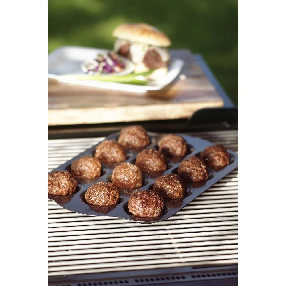 365 Grilling 10.25 in. Cast Aluminum Nonstick Meatball Griller in Black by Nordic Ware - Image 2
