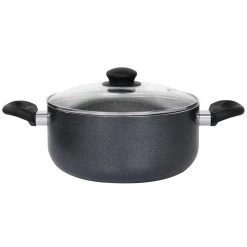 Pallermo 5 Qt Aluminum Dutch Oven with Lid in Charcoal by Oster