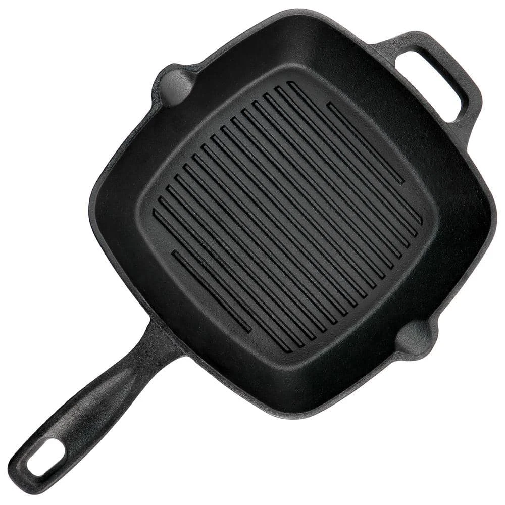 Castaway 10 in. Square Cast Iron Grill Pan with Pouring Spouts by Oster - Image 4