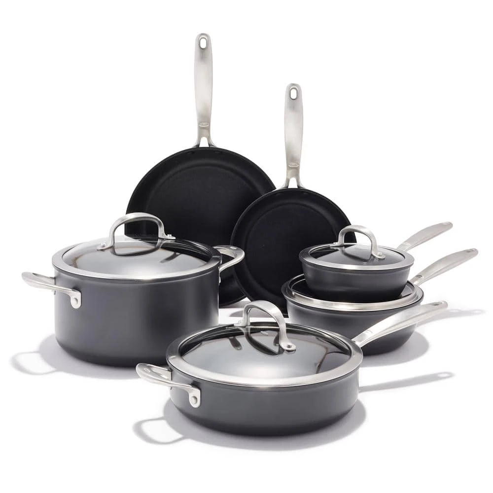 10-Piece Good Grips Pro Nonstick Hard Anodized Aluminum Cookware Set by OXO