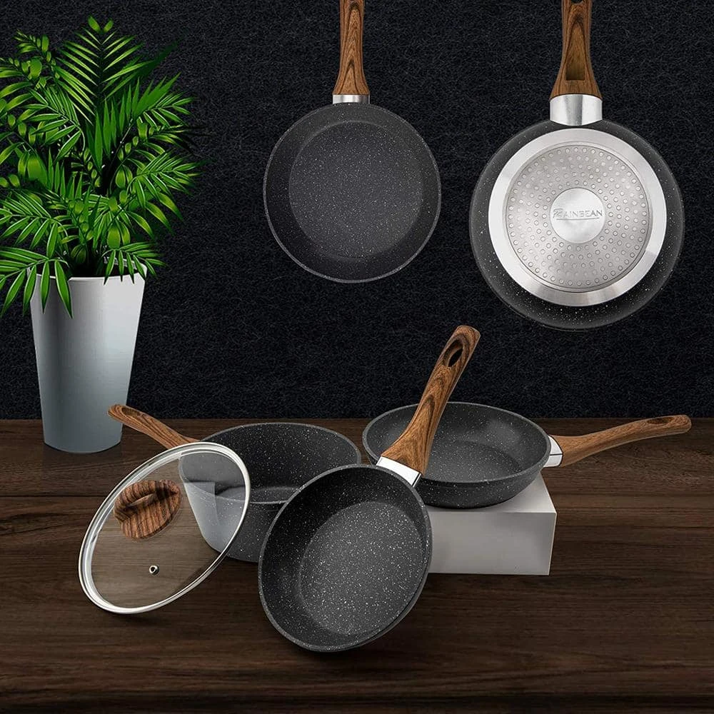 3-Piece Aluminum Non-Stick Induction Frying Pan Set by Unbranded - Image 2