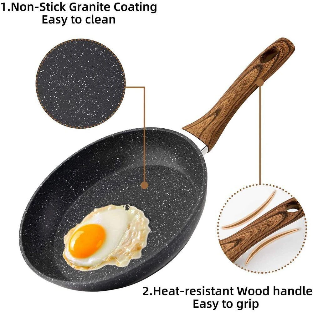 3-Piece Aluminum Non-Stick Induction Frying Pan Set by Unbranded - Image 8