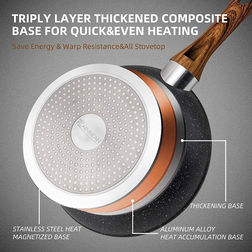 3-Piece Aluminum Non-Stick Induction Frying Pan Set by Unbranded - Image 9