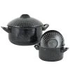 Casselman 4-Piece Steel Nonstick Pasta Pot Set in Black Speckle by Gibson Home