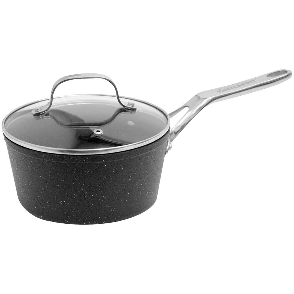 The Rock 13-Piece Aluminum Nonstick Cookware Set in Black Speckle by Starfrit - Image 6