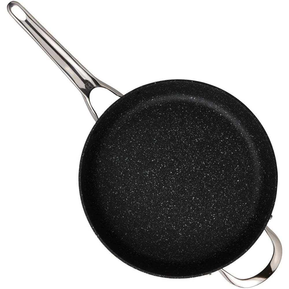The Rock 11 in. Aluminum Nonstick Frying Pan in Black Speckle with Glass Lid by Starfrit - Image 5