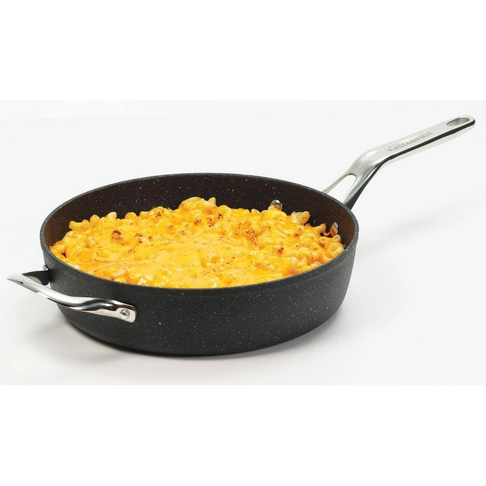 The Rock 11 in. Aluminum Nonstick Frying Pan in Black Speckle with Glass Lid by Starfrit - Image 9