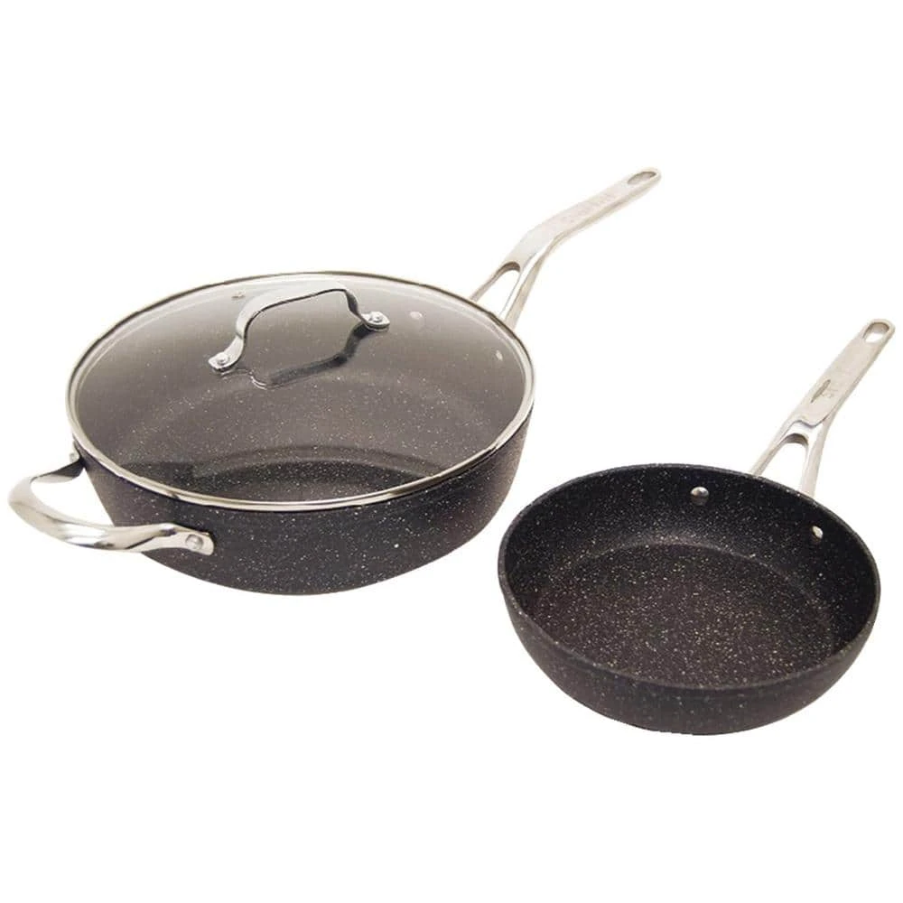 The Rock 3-Piece Cookware Set with Riveted Cast Stainless Steel Handles by Starfrit