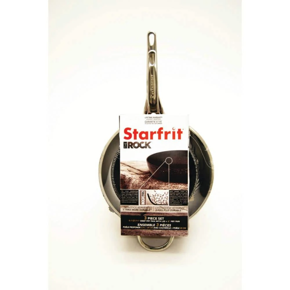 The Rock 3-Piece Cookware Set with Riveted Cast Stainless Steel Handles by Starfrit - Image 2