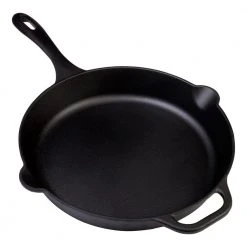 12 in. Black Cast Iron Skillet Seasoned by Victoria