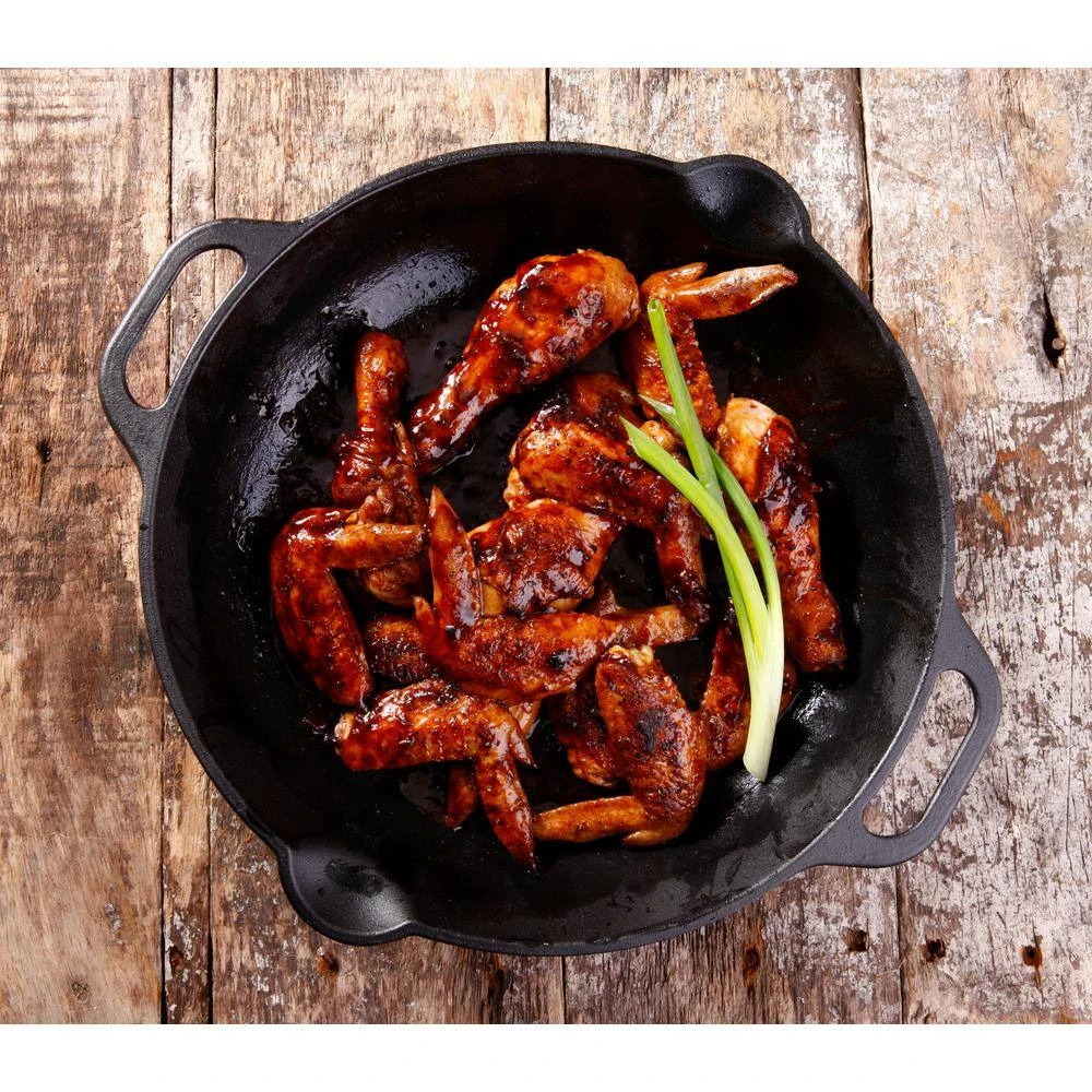 13 in. Black Cast Iron Everyday Skillet with Loop Handles by Victoria - Image 3