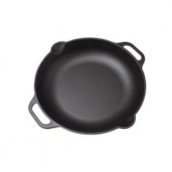 13 in. Black Cast Iron Everyday Skillet with Loop Handles by Victoria