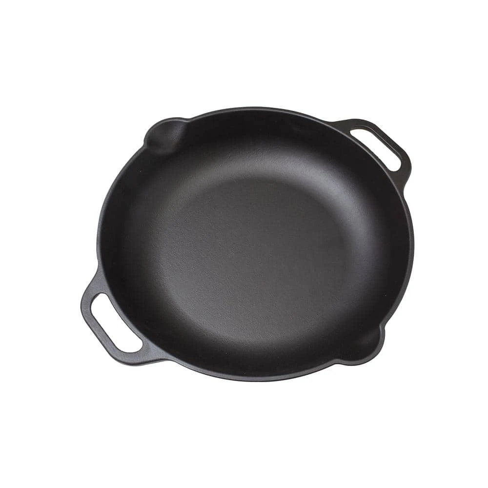 13 in. Black Cast Iron Everyday Skillet with Loop Handles by Victoria