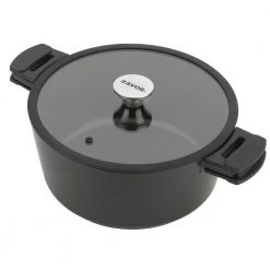 Noir 7 qt. Black Cast Aluminum Ceramic Nonstick Dutch Oven by Zavor