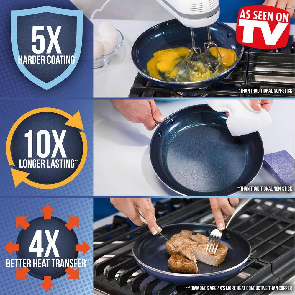 11 in. Aluminum Ceramic Nonstick Griddle in Blue by Blue Diamond - Image 3