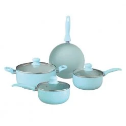 7-Piece Nonstick Aluminum Cookware Set in Blue by Brentwood Appliances