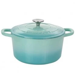 Artisan 5 qt. 2-Piece Enameled Cast Iron Dutch Oven in Aqua Blue by Crock-Pot