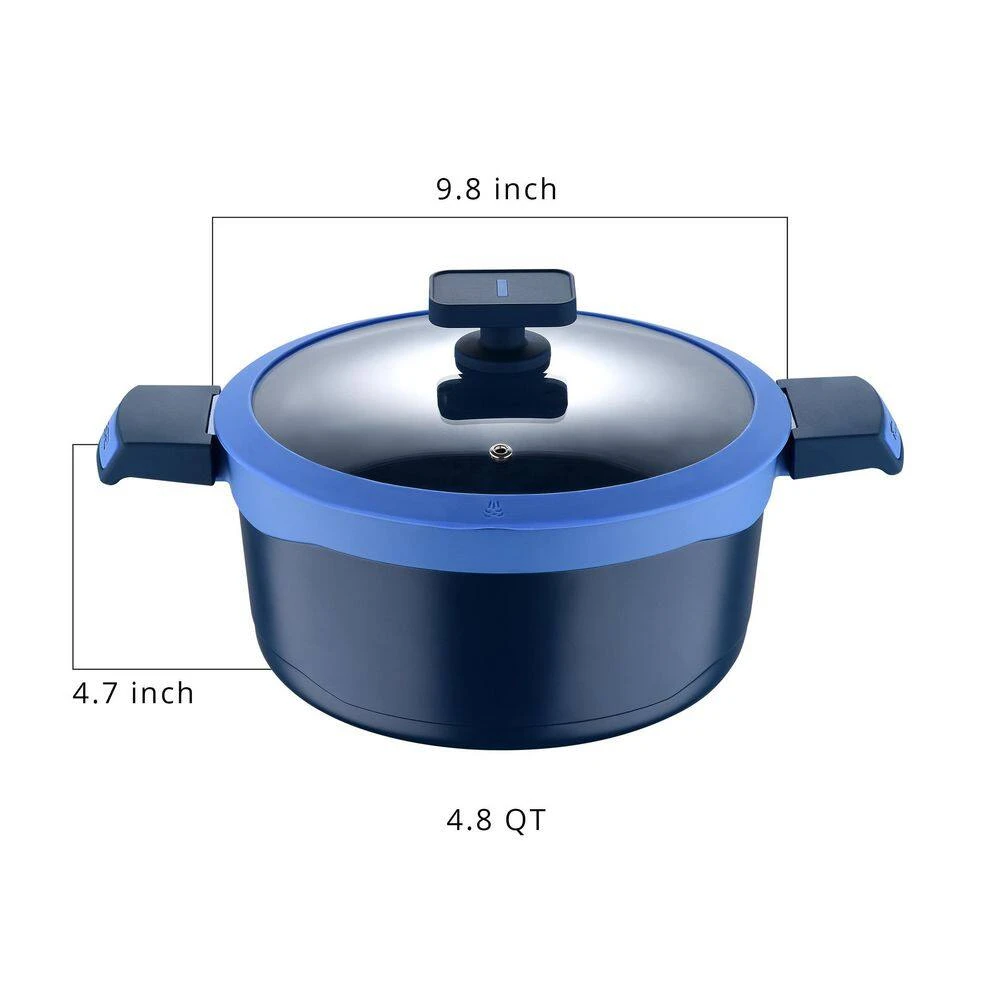 Gastro Diamond Cast Aluminum 4.8 qt. Dutch Oven with Tempered Glass Lid by MasterPRO - Image 5