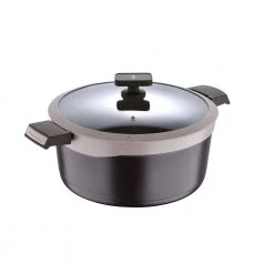 Gastro Titanium Cast Aluminum 7.5 qt. Dutch Oven with Tempered Glass Lid by MasterPRO