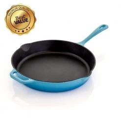 12 in. Cast Iron Nonstick Skillet in Blue by MegaChef