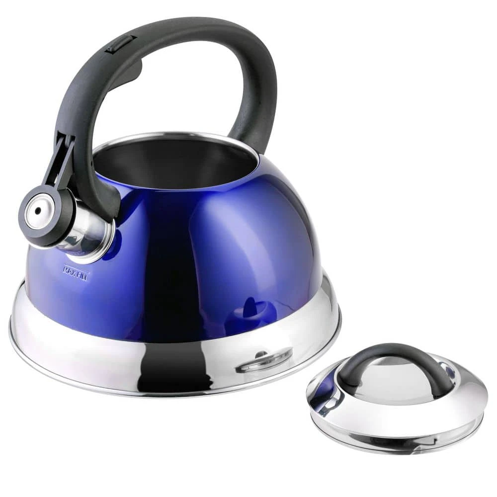 Flintshire 1.75 qt. 7-Cup Blue Stainless Steel Whistling Stovetop Tea Kettle by Mr. Coffee - Image 4