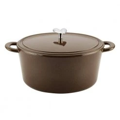 Home Collection 6 qt. Oval Cast Iron Dutch Oven in Brown Sugar with Lid by Ayesha Curry
