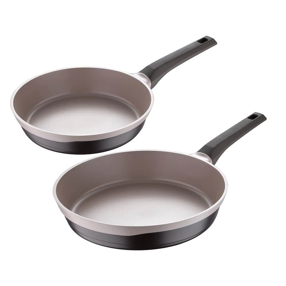 2-Piece Gastro Titanium Durable Cast Aluminum Fry Pan Set by MasterPRO