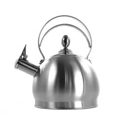 12-Cup Brushed Silver Stainless Steel Whistling Kettle by MegaChef