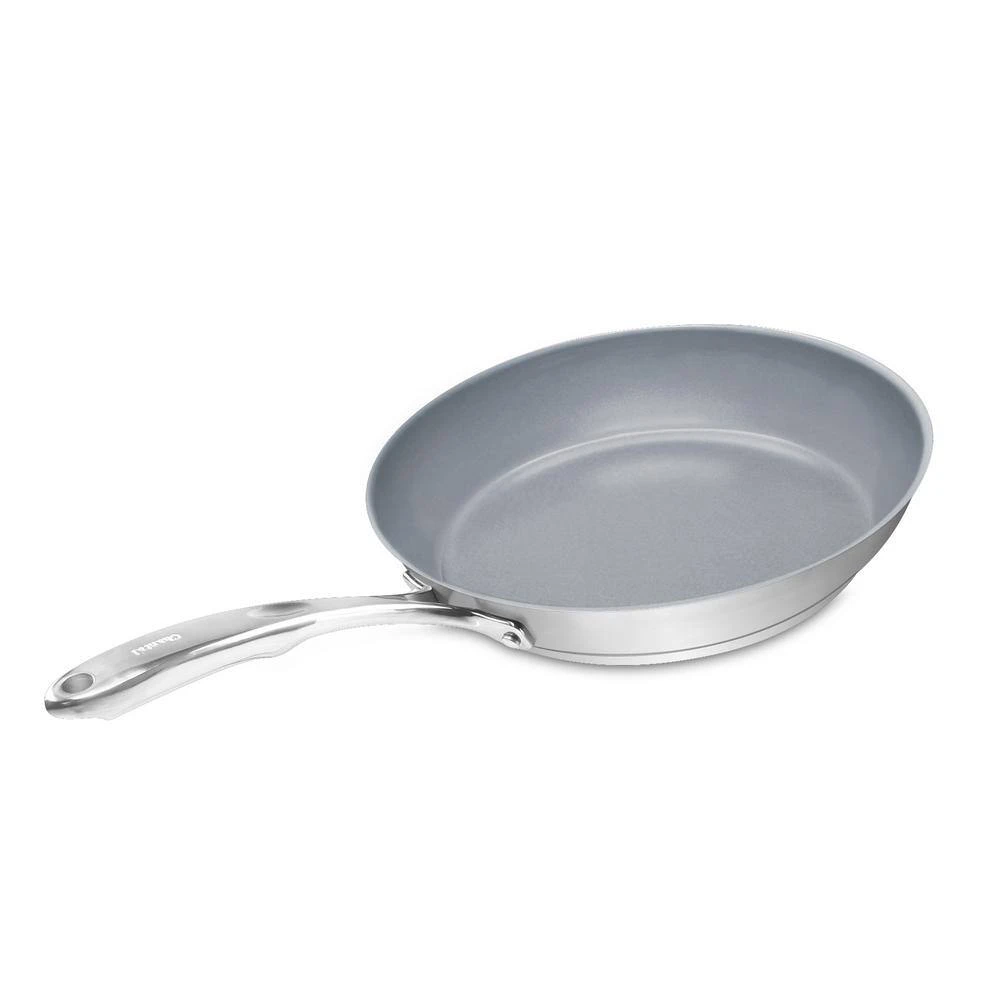 Induction 21 Steel 10 in. Stainless Steel Ceramic Nonstick Frying Pan in Brushed Stainless Steel by Chantal - Image 5