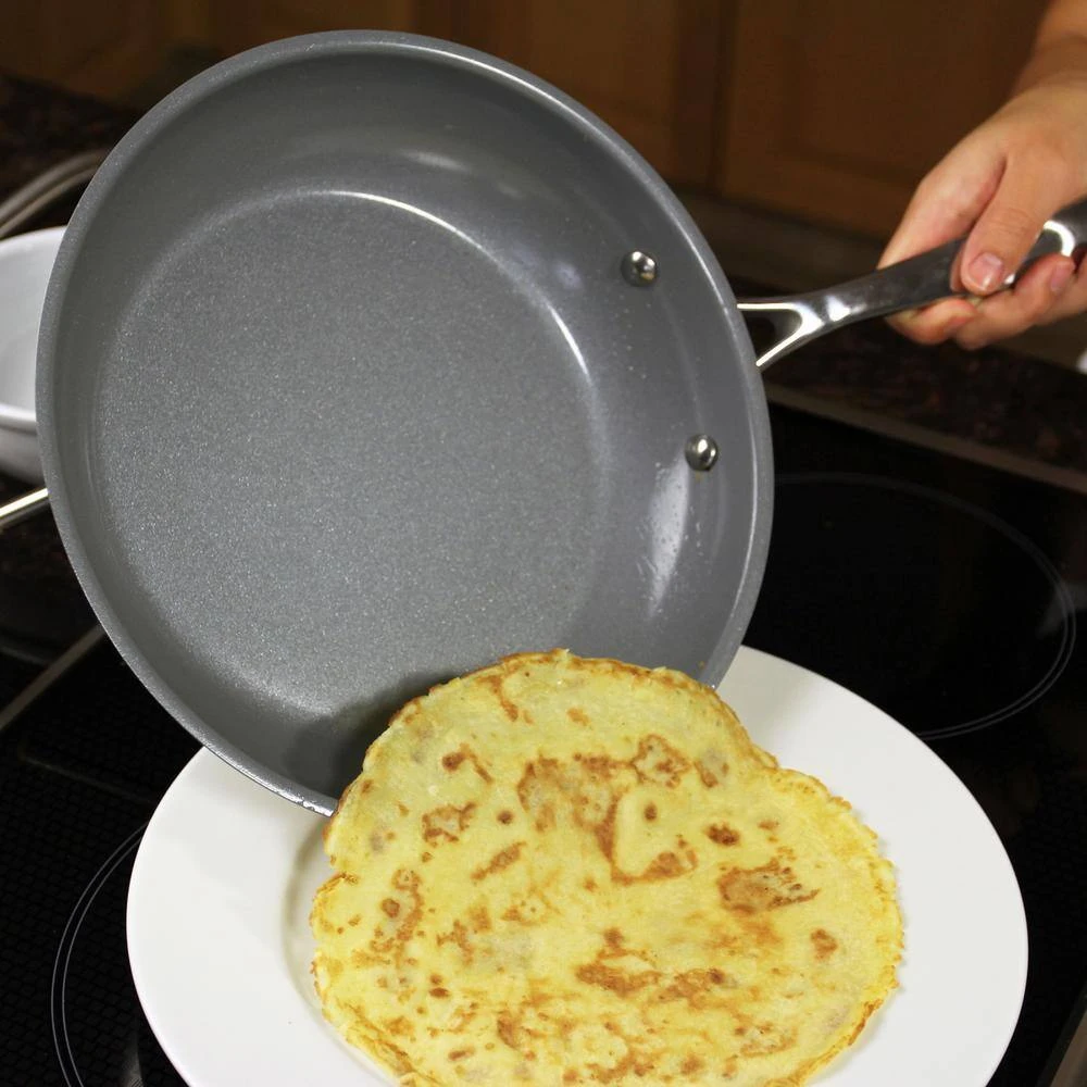 Induction 21 Steel 10 in. Stainless Steel Ceramic Nonstick Frying Pan in Brushed Stainless Steel by Chantal - Image 9