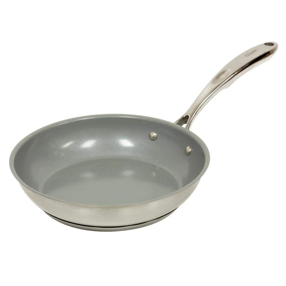 Induction 21 Steel 10 in. Stainless Steel Ceramic Nonstick Frying Pan in Brushed Stainless Steel by Chantal