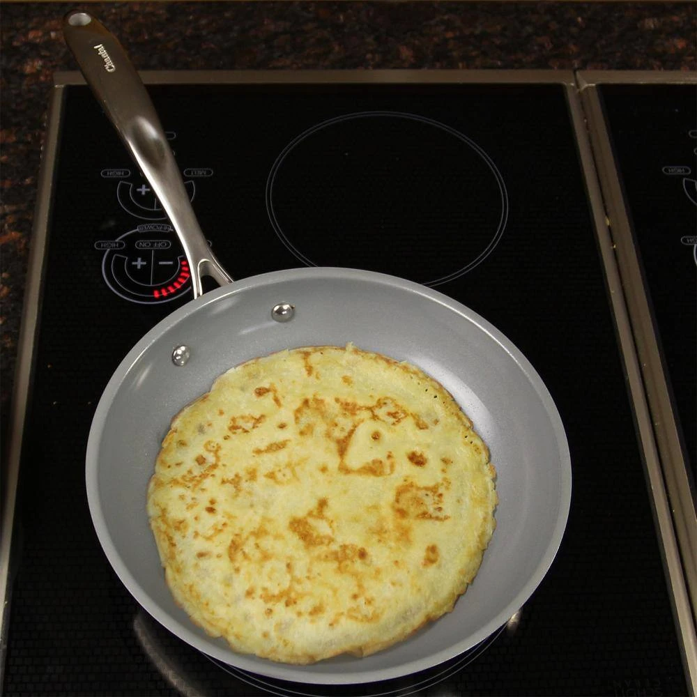 Induction 21 Steel 10 in. Stainless Steel Ceramic Nonstick Frying Pan in Brushed Stainless Steel by Chantal - Image 3
