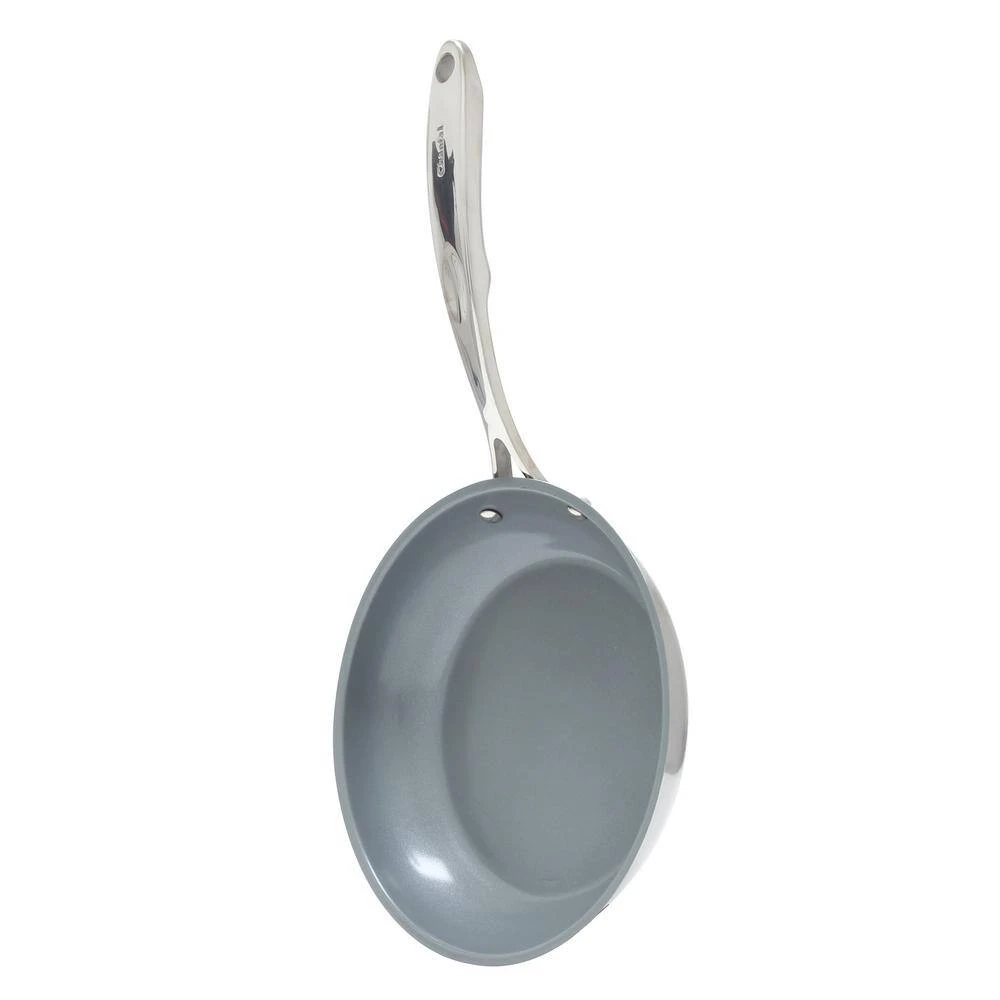 Induction 21 Steel 10 in. Stainless Steel Ceramic Nonstick Frying Pan in Brushed Stainless Steel by Chantal - Image 7