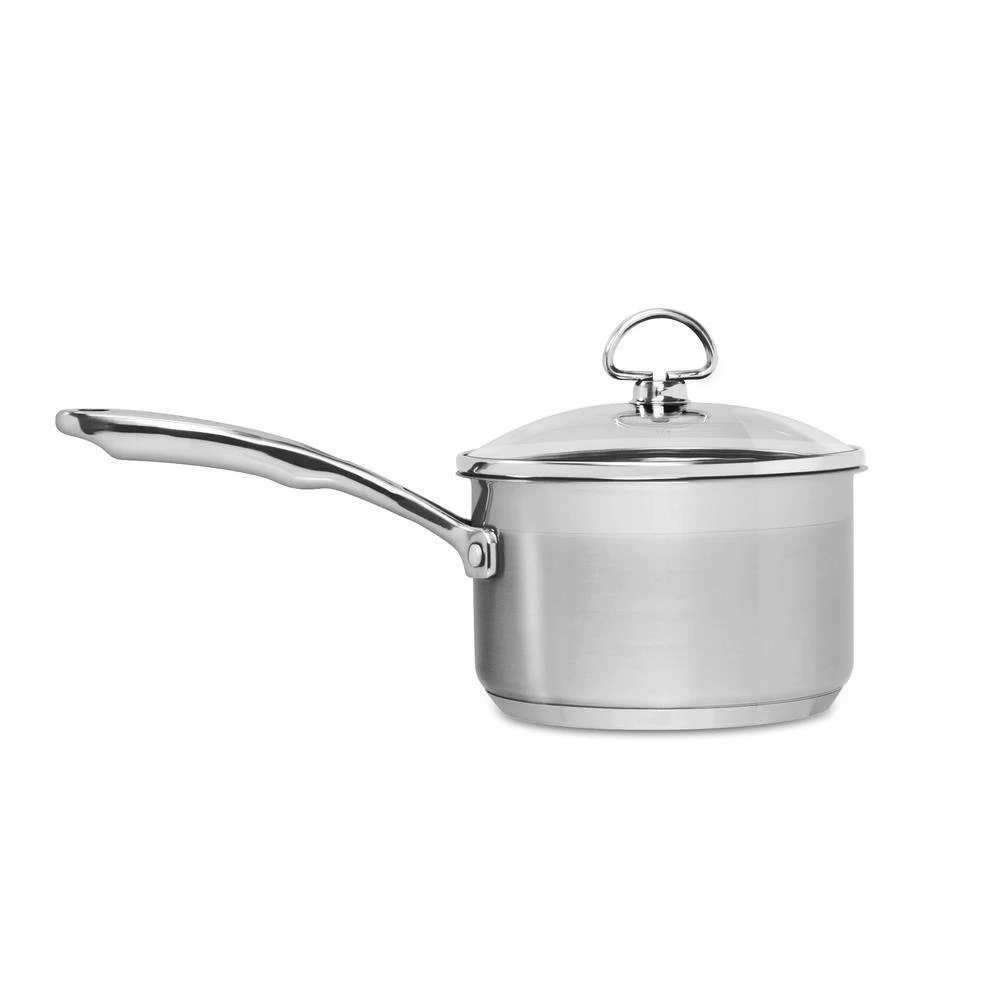 Induction 21 Steel 2 qt. Stainless Steel Sauce Pan in Brushed Stainless Steel with Glass Lid by Chantal - Image 5