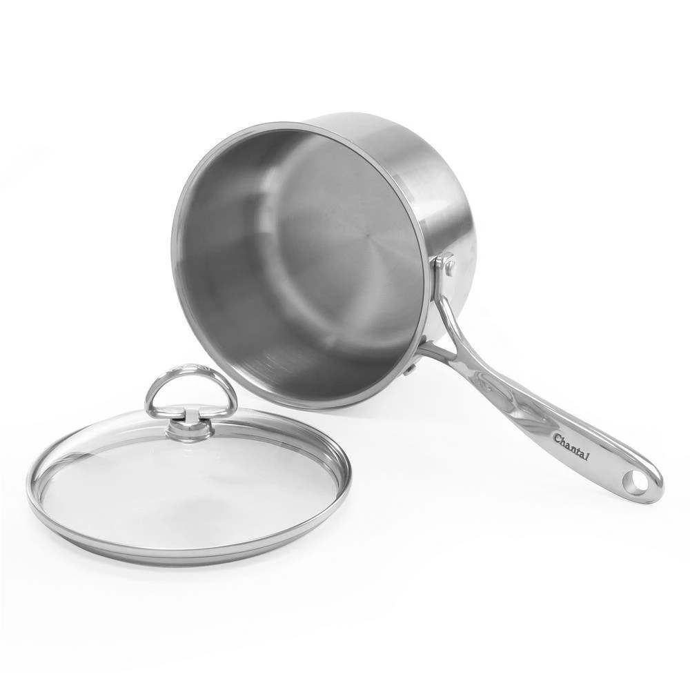 Induction 21 Steel 2 qt. Stainless Steel Sauce Pan in Brushed Stainless Steel with Glass Lid by Chantal - Image 3