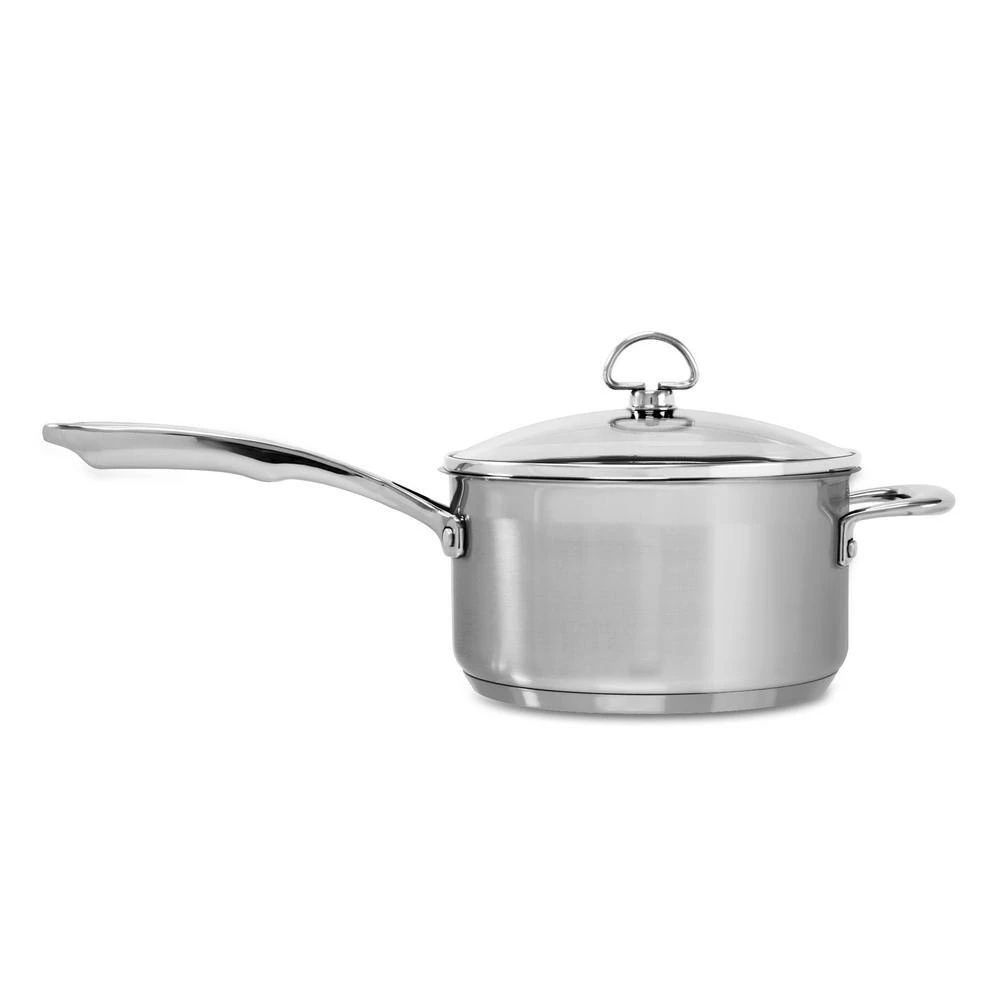 Induction 21 Steel 3.5 qt. Stainless Steel Sauce Pan in Brushed Stainless Steel with Glass Lid by Chantal - Image 5