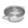 Induction 21 Steel 5 qt. Stainless Steel Saute Pan in Brushed Stainless Steel with Glass Lid by Chantal