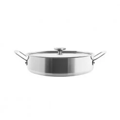 3.Clad Tri-Ply 5 qt. Stainless Steel Saute Pan in Polished Stainless Steel with Glass Lid by Chantal
