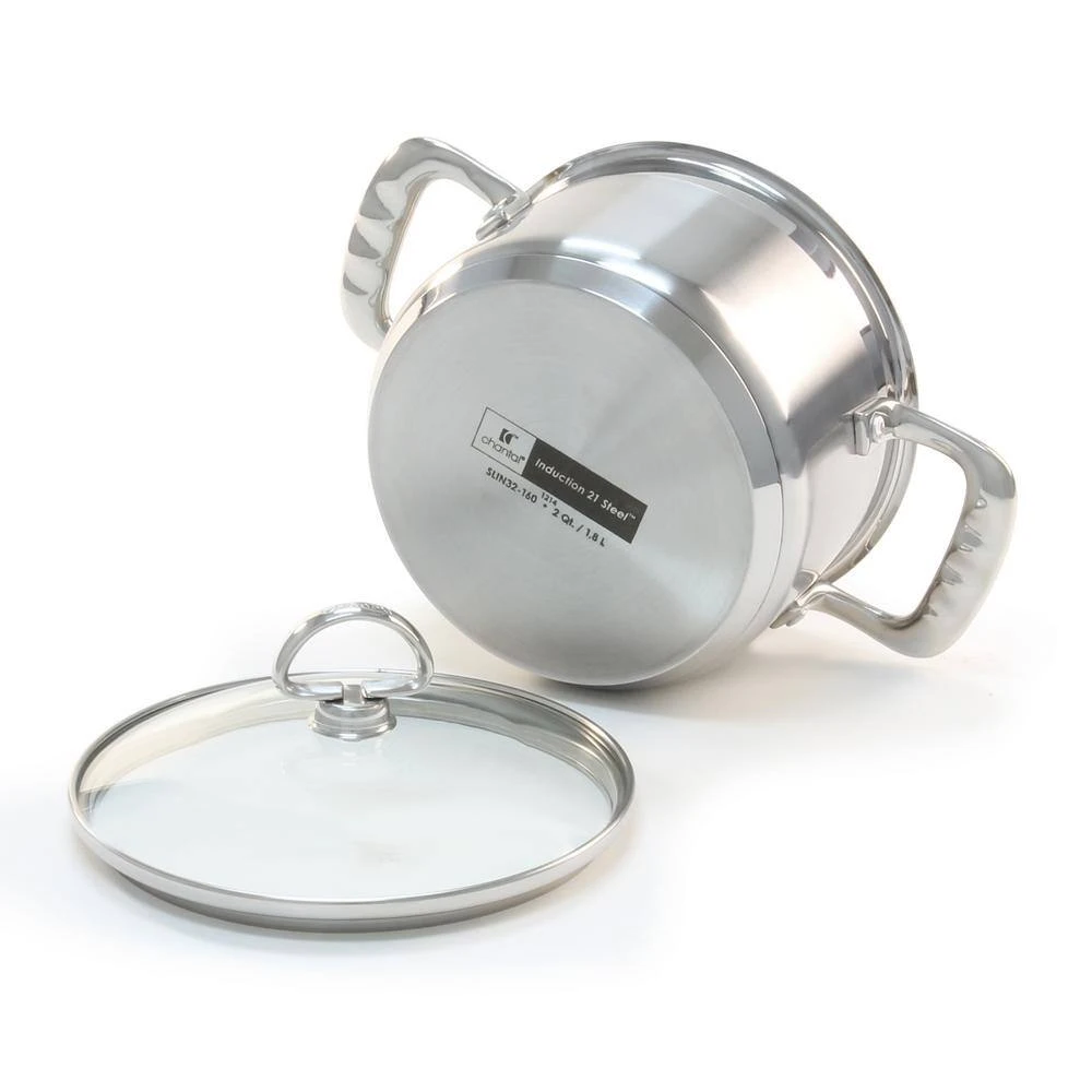 Induction 21 Steel 2 Qt. Soup Pot with Glass Lid in Stainless Steel by Chantal - Image 4