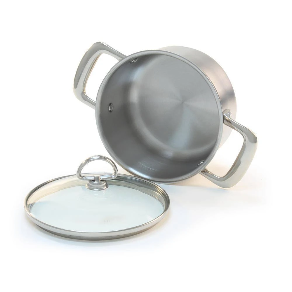 Induction 21 Steel 2 Qt. Soup Pot with Glass Lid in Stainless Steel by Chantal - Image 3