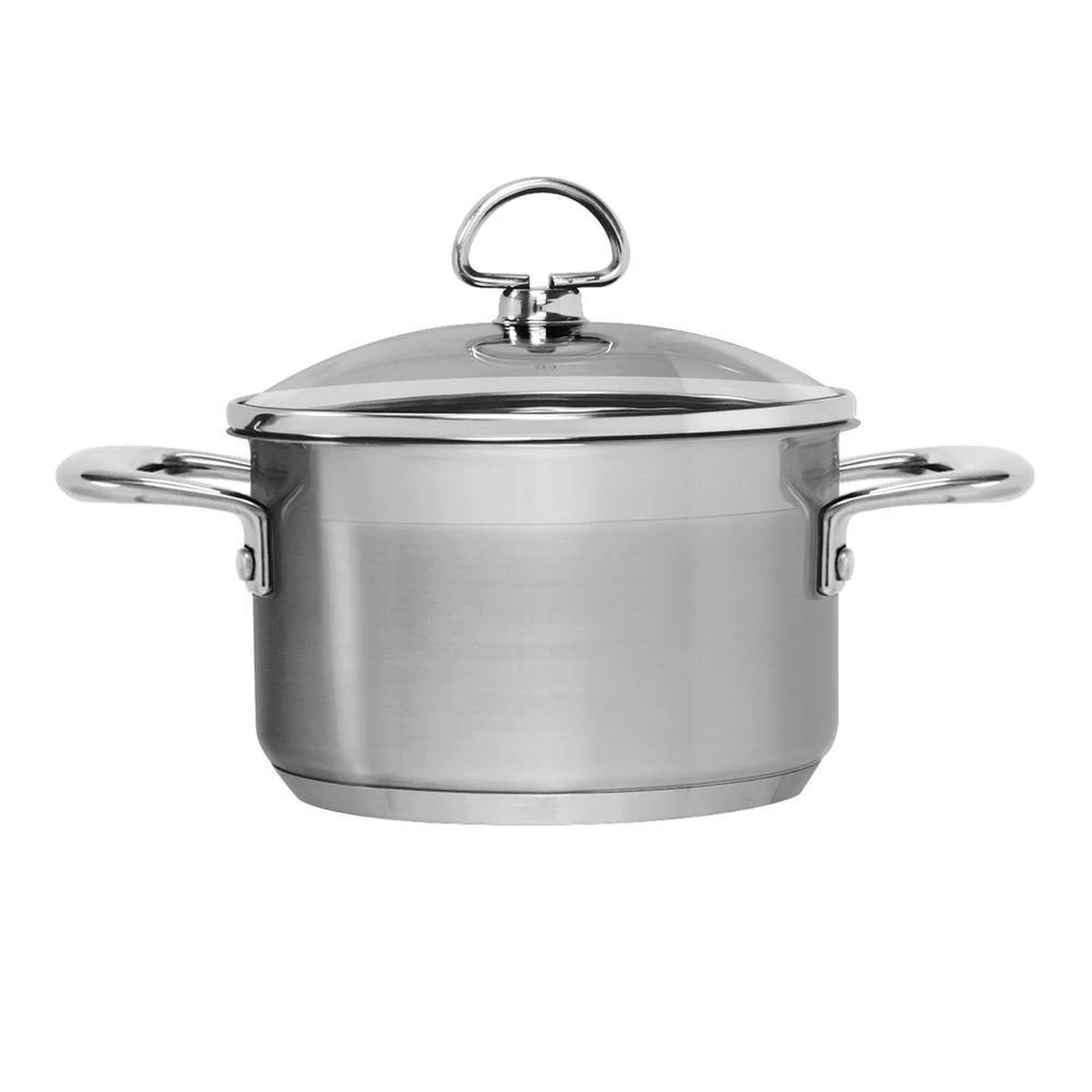 Induction 21 Steel 2 Qt. Soup Pot with Glass Lid in Stainless Steel by Chantal - Image 2