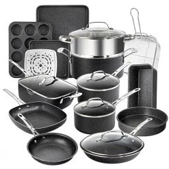 20-Piece Aluminum Ultra-Durable Non-Stick Diamond Infused Cookware and Bakeware Set by GRANITESTONE