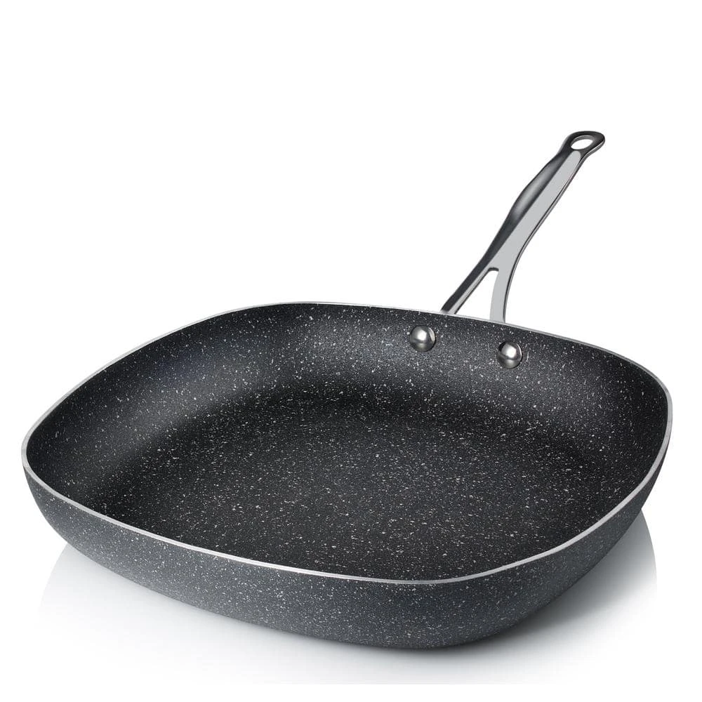 12 in. Aluminum Ultra-Durable Non-Stick Diamond Infused Square Fry Pan by GRANITESTONE