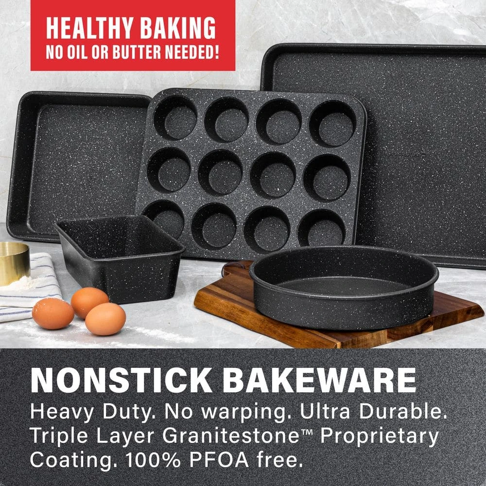 Professional 5-Piece Titanium and Diamond Infused Non-Stick Bakeware Set by GRANITESTONE - Image 5