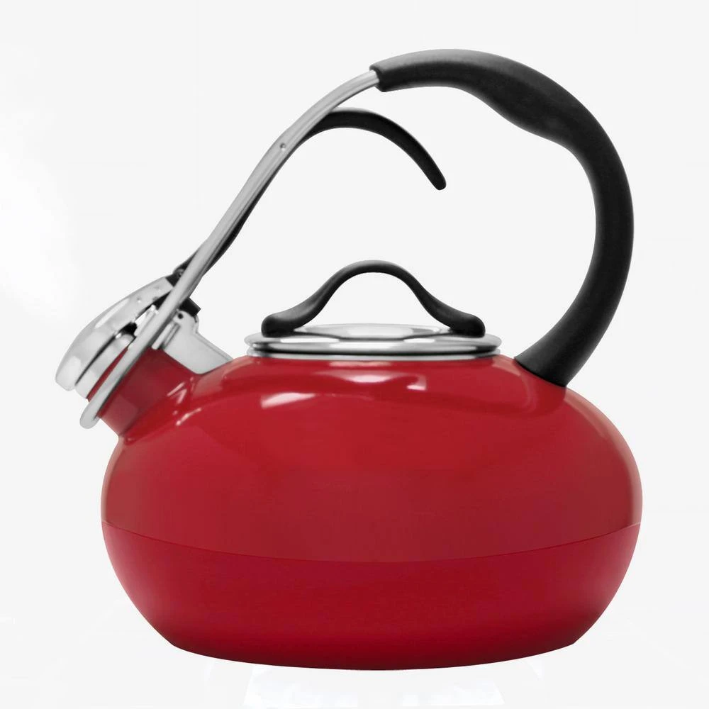 Classic Loop 7.2-cups Enamel-On-Steel Chili Red Tea Kettle by Chantal - Image 3