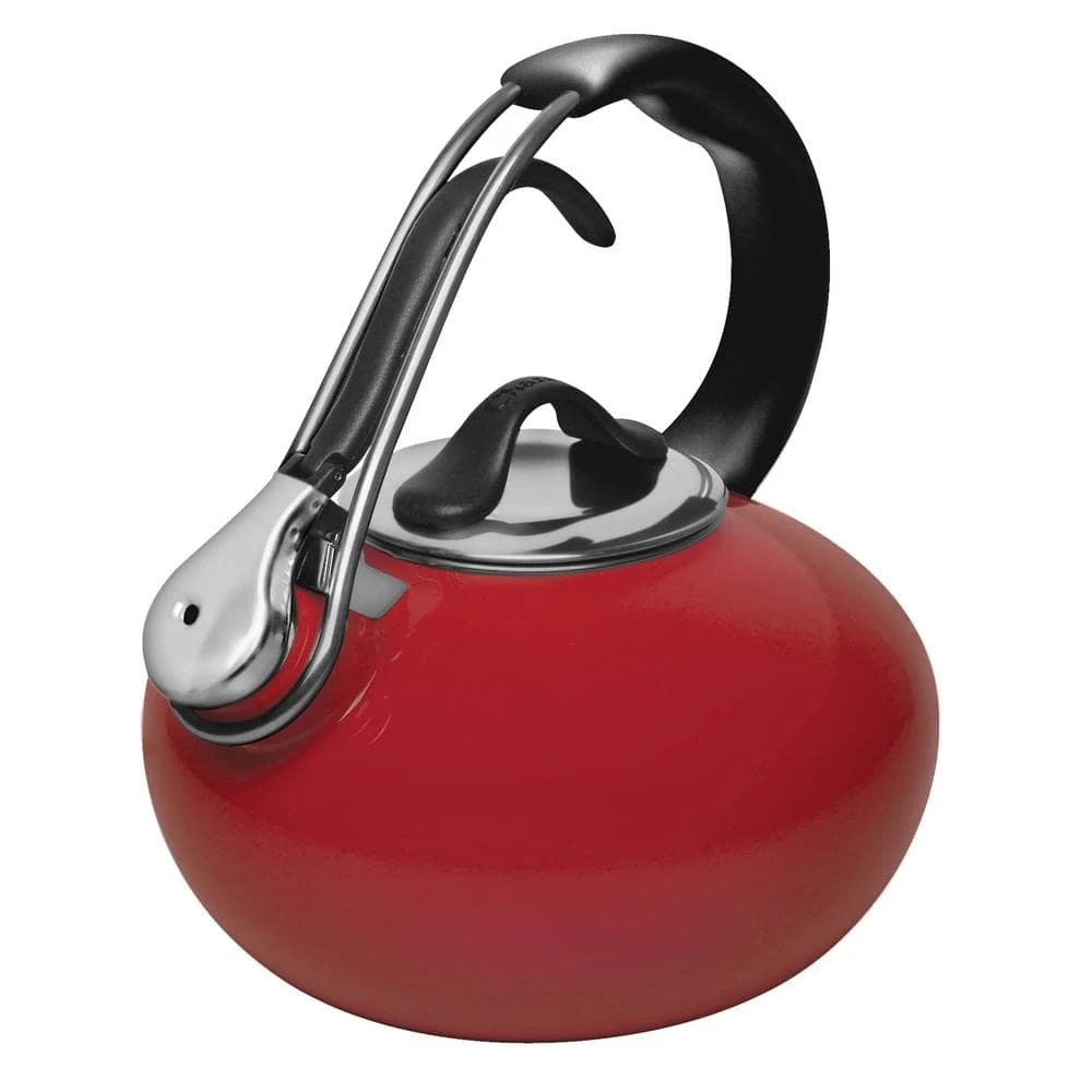 Classic Loop 7.2-cups Enamel-On-Steel Chili Red Tea Kettle by Chantal
